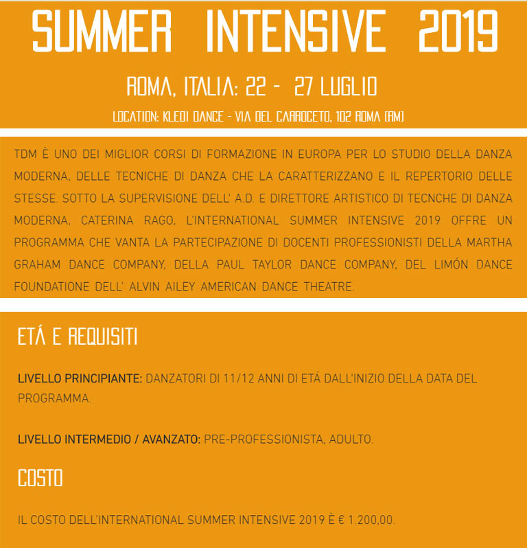 Summer Intensive 2019